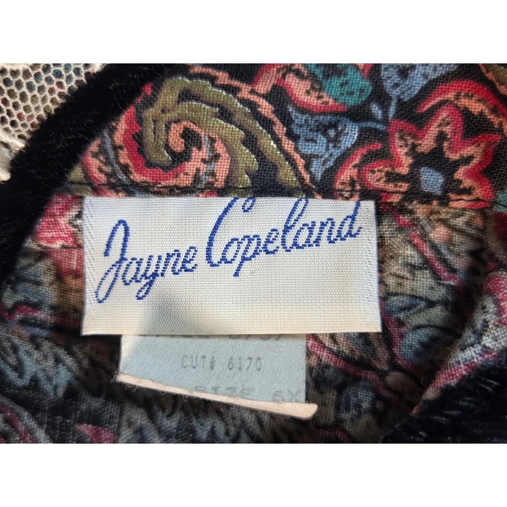 Jayne Copeland True Vintage Girls Floral Lace Collar Dress Sz 6X USA Cottagecore